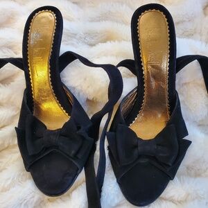 Nicole Miller Black Suede Heels